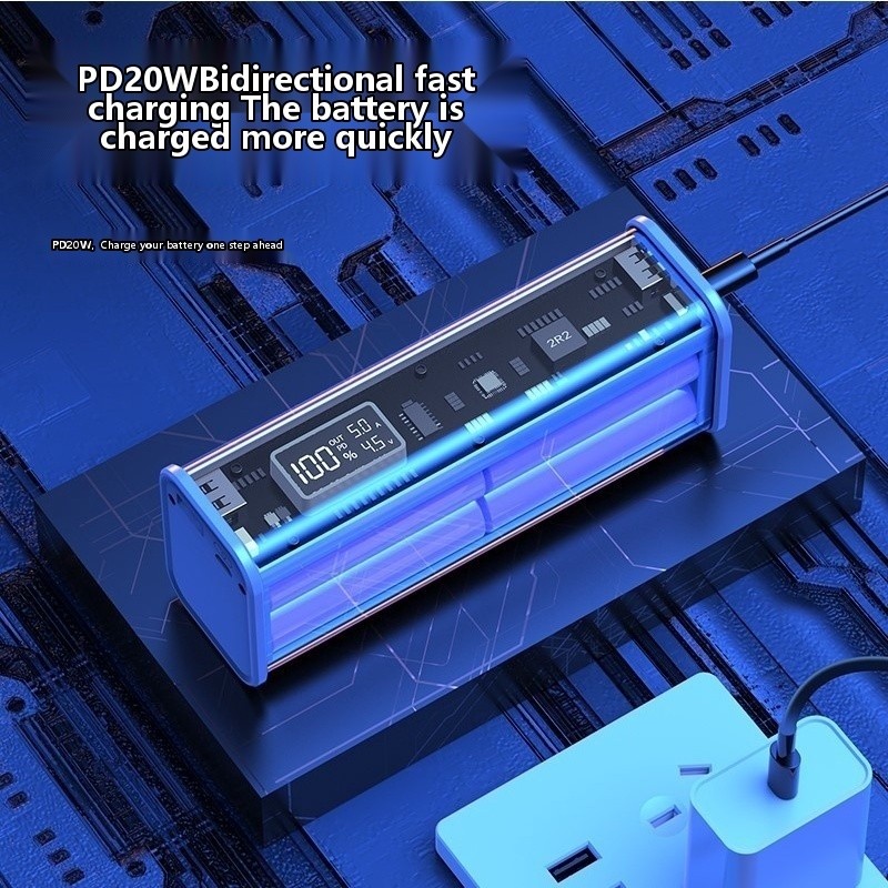 Transparent 8-Section super fast charging flash charging mobile power kit charging treasure sh - Image 5