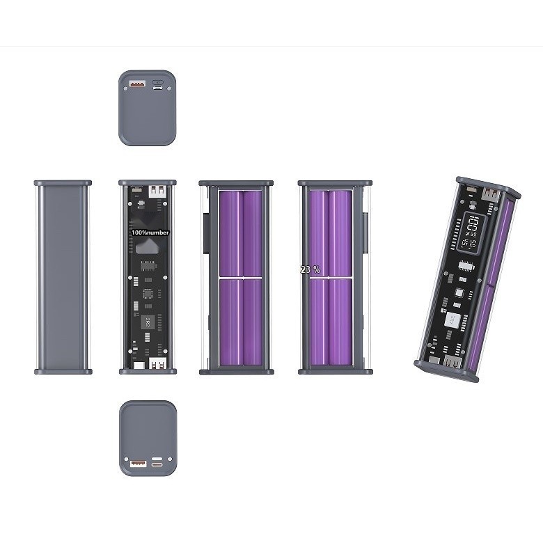 Transparent 8-Section super fast charging flash charging mobile power kit charging treasure sh - Image 3