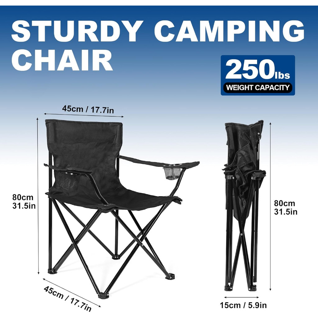 Foldable Chairs with Armrest & Camping Table Portable Folding Set with Storage Bag For Outdoor BBQ — view 8