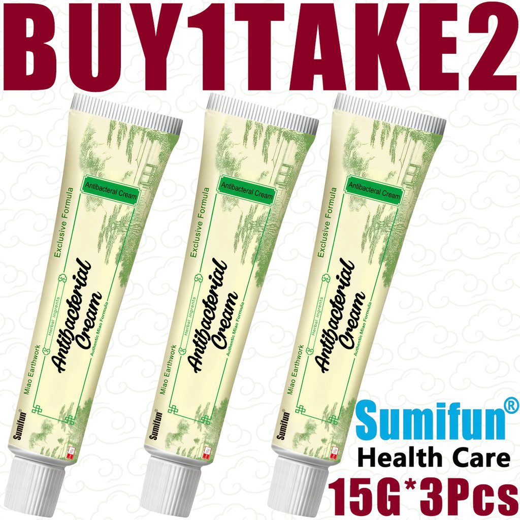 FDA MiaoJia ZuFang 3Pcs Herbal Antifungal Cream for Psoriasis and Eczema (Adults/Children)15g*3 zdf
