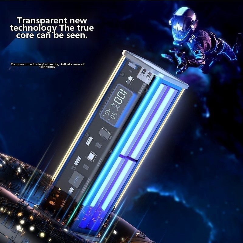 Transparent 8-Section super fast charging flash charging mobile power kit charging treasure sh - Image 2