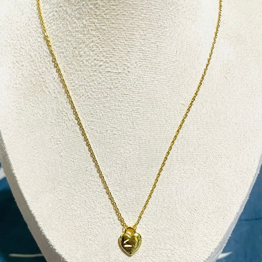 tiff @ny-Inspired Centered Heart Necklace |18K Yellow Gold Setting|Reversible 2-Way,Adjustable product photo 4