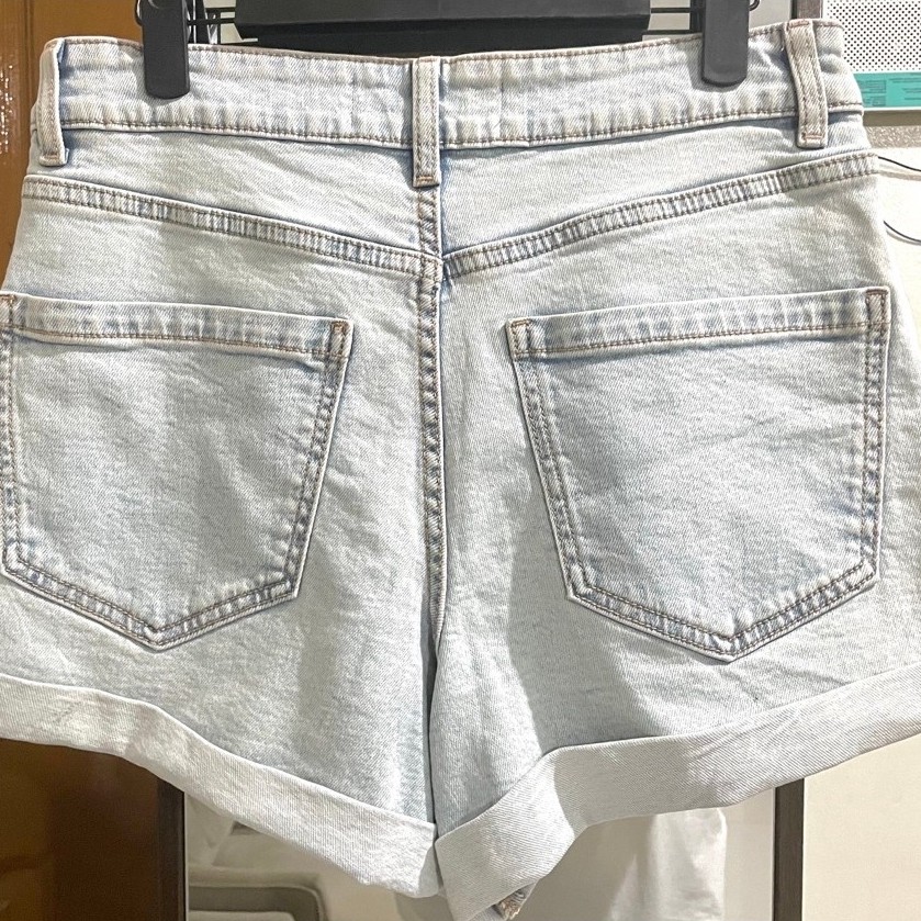 Denim Mom Shorts | Stretchable Maong | Cuffed Hem product photo 4
