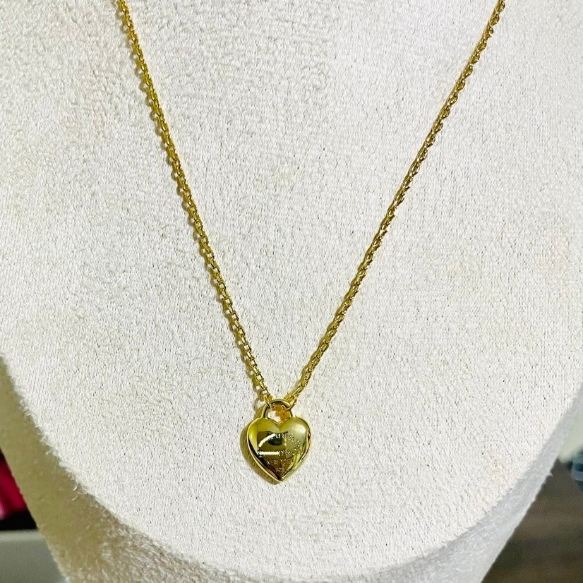 tiff @ny-Inspired Centered Heart Necklace |18K Yellow Gold Setting|Reversible 2-Way,Adjustable product photo 1
