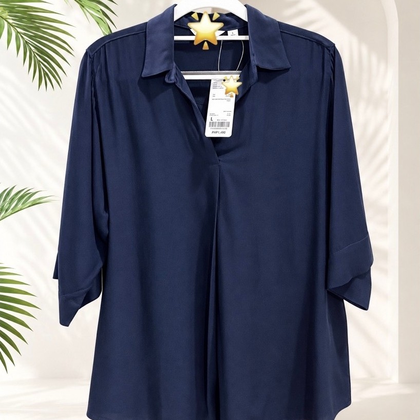 Women’s Rayon Short Sleeve Blouse | Smooth Fabric | Regular Fit | Concealed Fly Front product photo 4