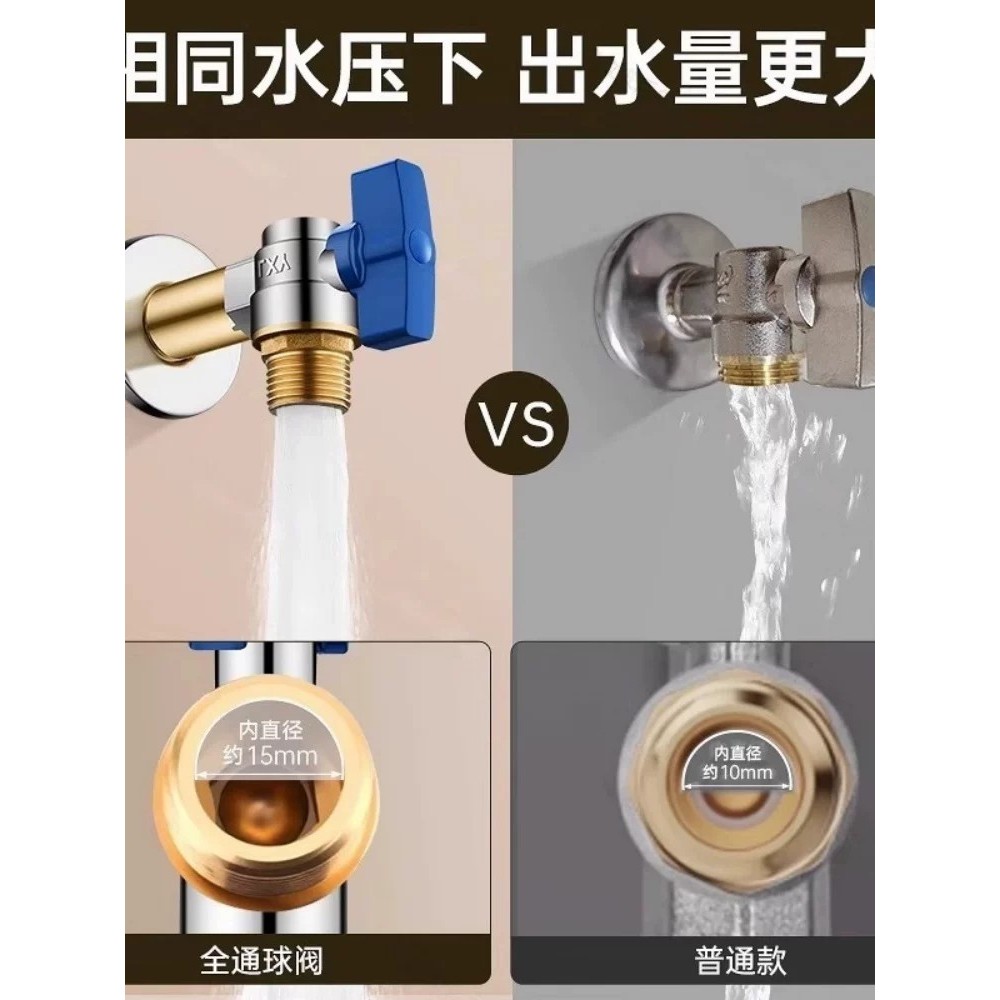 All-copper extended ball valve for domestic water heaters, large flow rate for both hot and col - Image 5