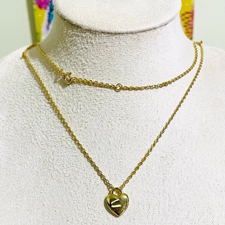 tiff @ny-Inspired Centered Heart Necklace |18K Yellow Gold Setting|Reversible 2-Way,Adjustable product photo 2
