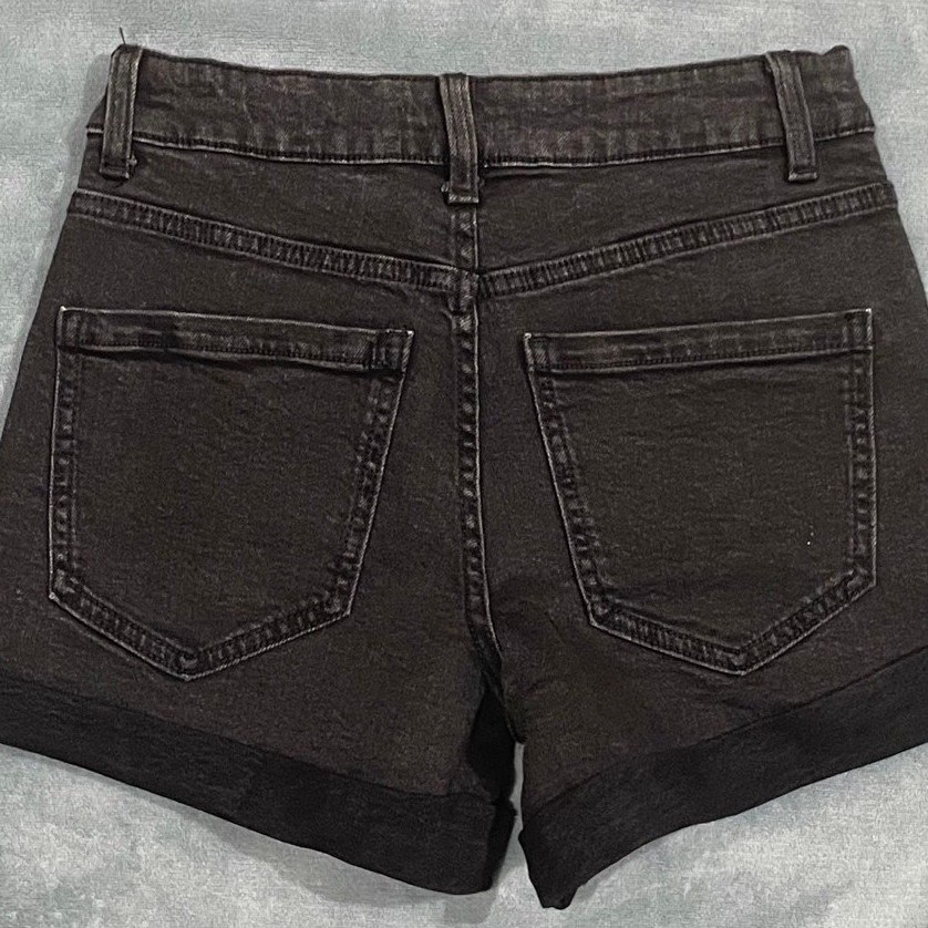 Denim Mom Shorts | Stretchable Maong | Cuffed Hem product photo 2