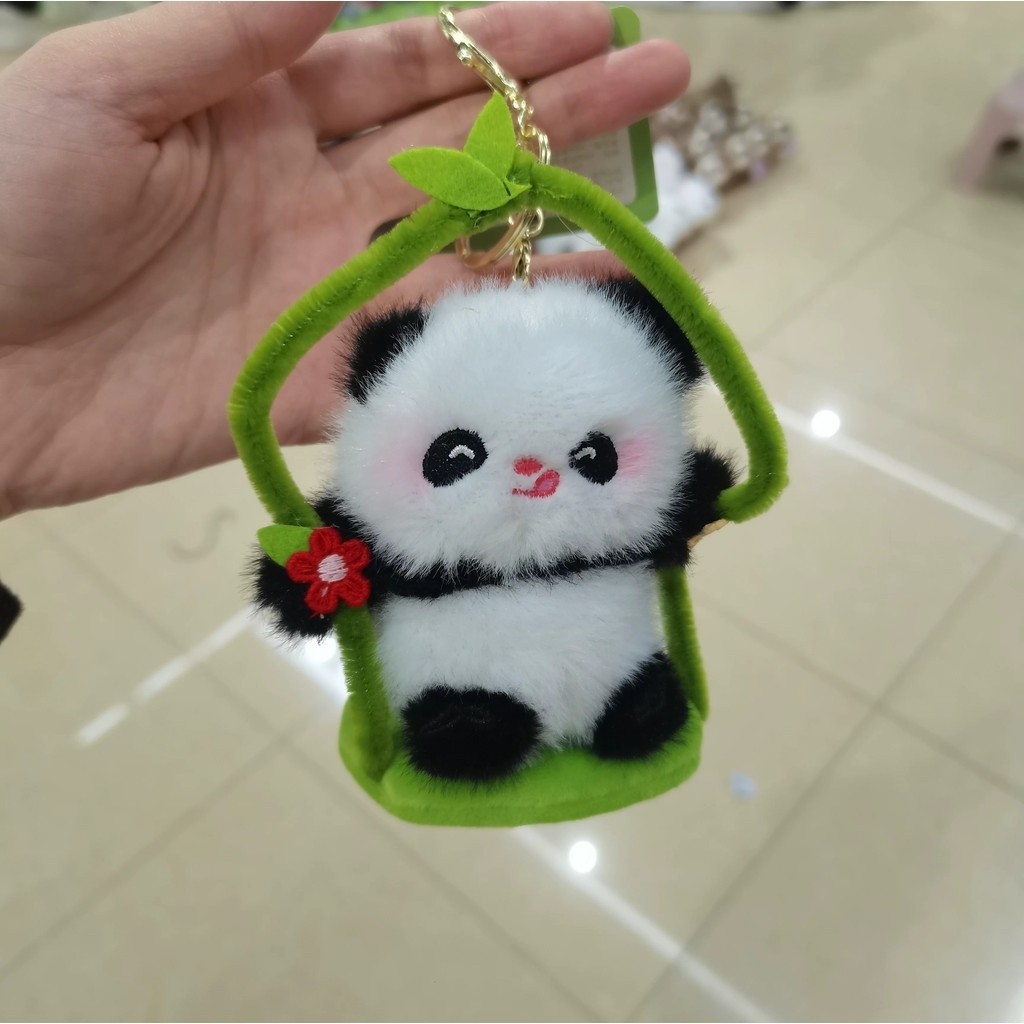 Panda Plush Keychain Seven Panda Backpack Doll Pendant Car Keychain Cute Accessories Small Gift - Image 5
