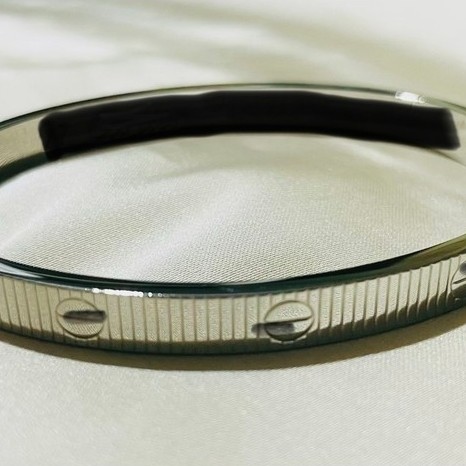 Screw design Bangle | Platinum Settings | Ribbed Texture & Screw Motifs | 17–17.5 cm product photo 4