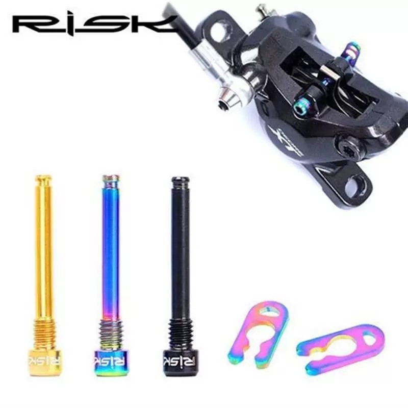 RISK titanium alloy brake pad pins with retaining springs for mountain bikes and road bikes, includi
