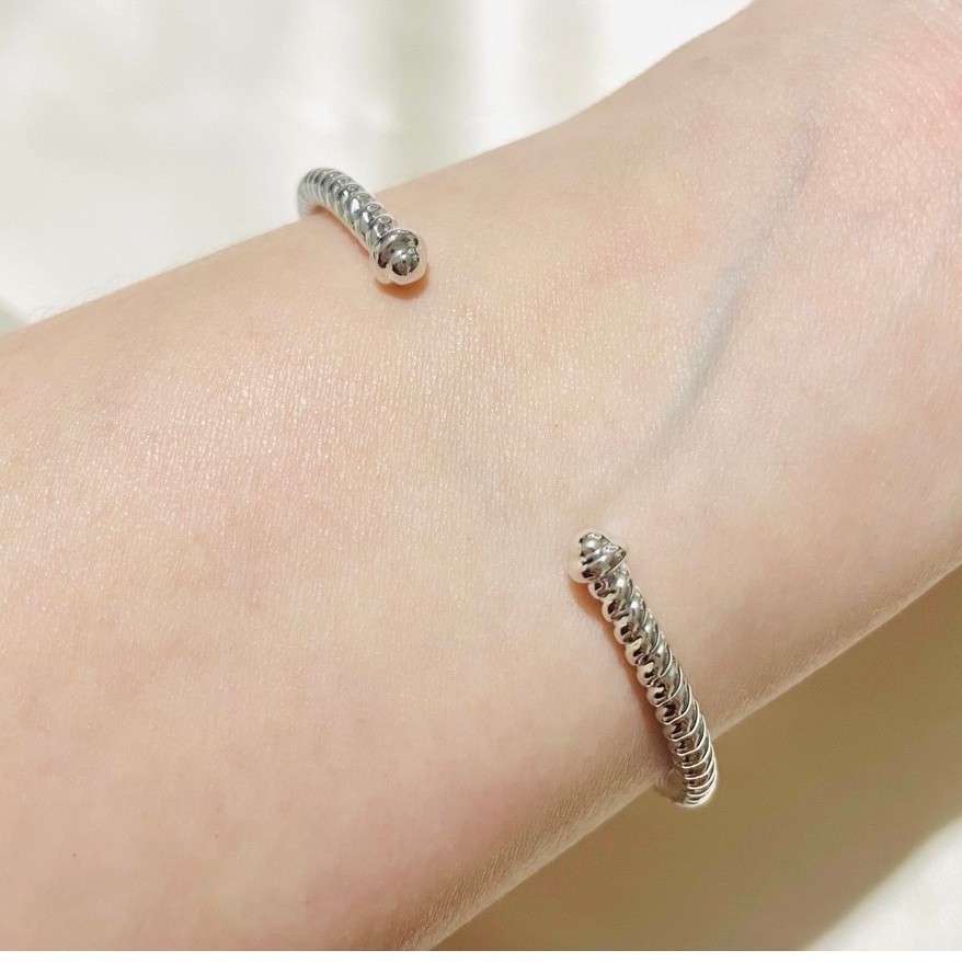 Open Bangle Bracelet | Platinum Settings | Diamond Accent | Adjustable up to 19 cm product photo 4