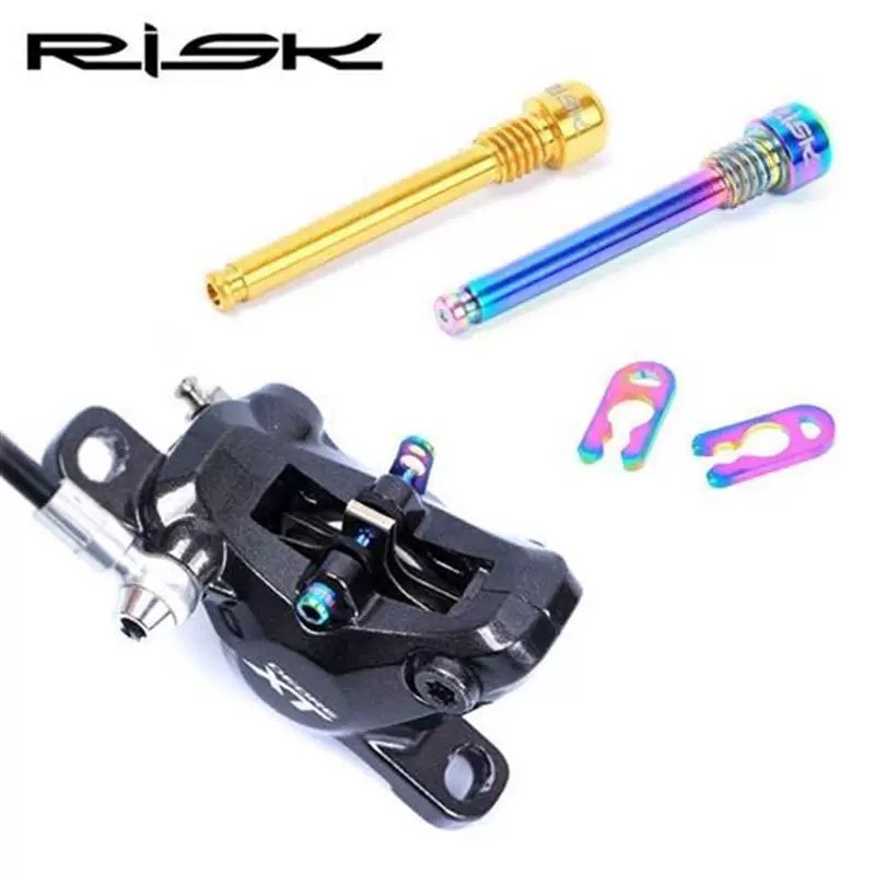 RISK titanium alloy brake pad pins with retaining springs for mountain bikes and road bikes, includi - Image 2