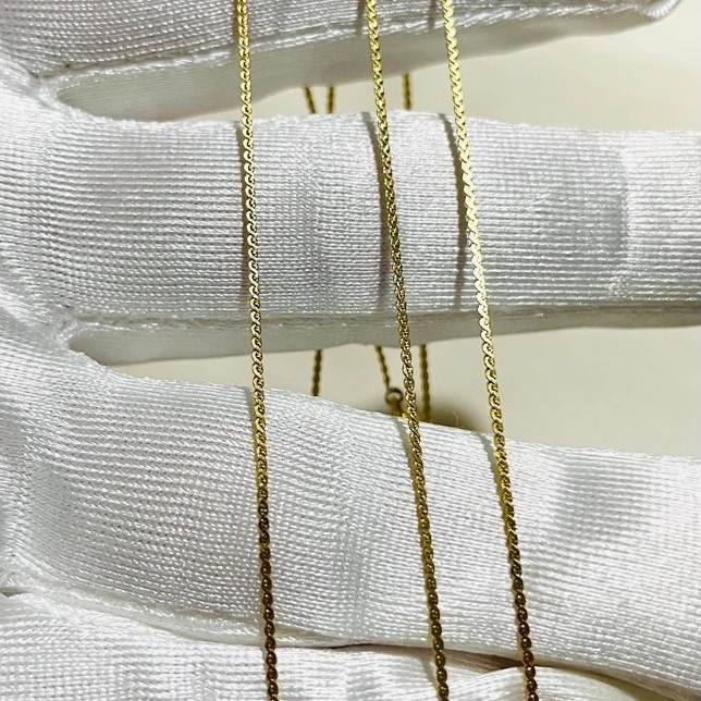 Twisted Rope Chain Necklace | Fine Diamond-Cut Link Design | 18K Yellow Gold Setting | 22 Inches product photo 5