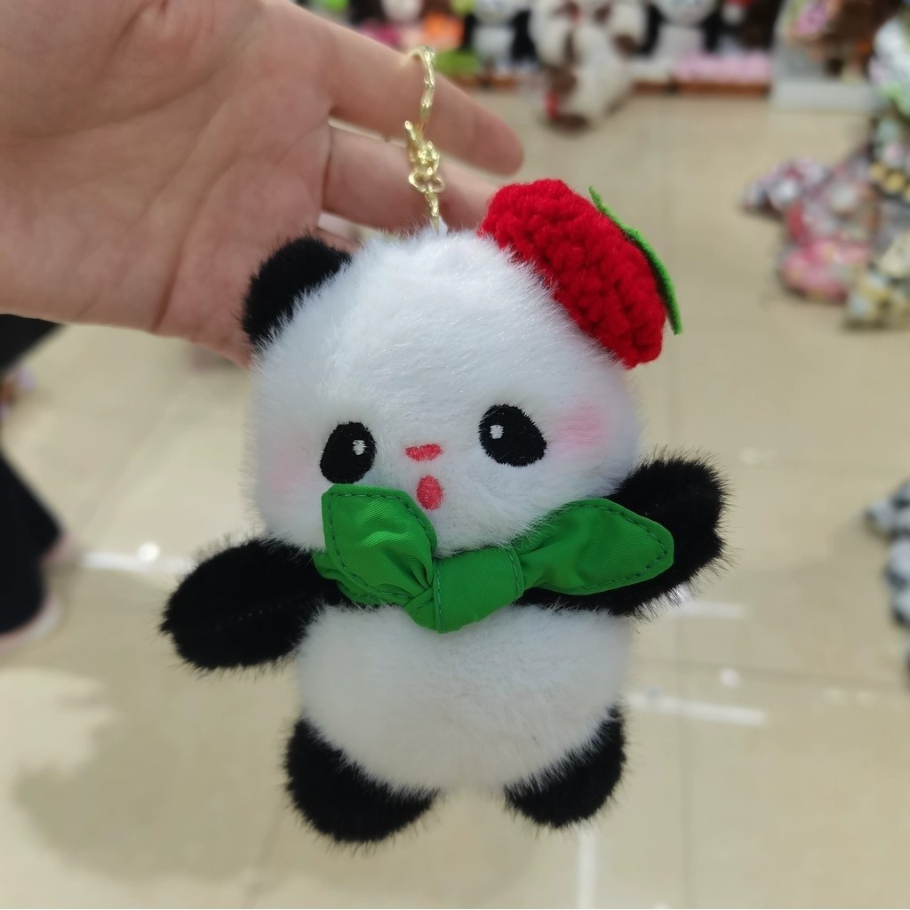 Panda Plush Keychain Seven Panda Backpack Doll Pendant Car Keychain Cute Accessories Small Gift - Image 3