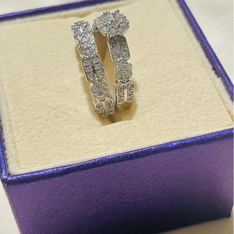 2-in-1 Bridal Ring Set | Engagement & Wedding Ring Style | Platinum Settings | Size 6 product photo 3