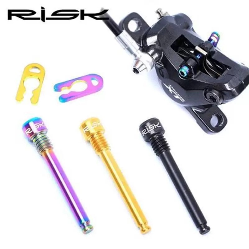 RISK titanium alloy brake pad pins with retaining springs for mountain bikes and road bikes, includi - Image 3