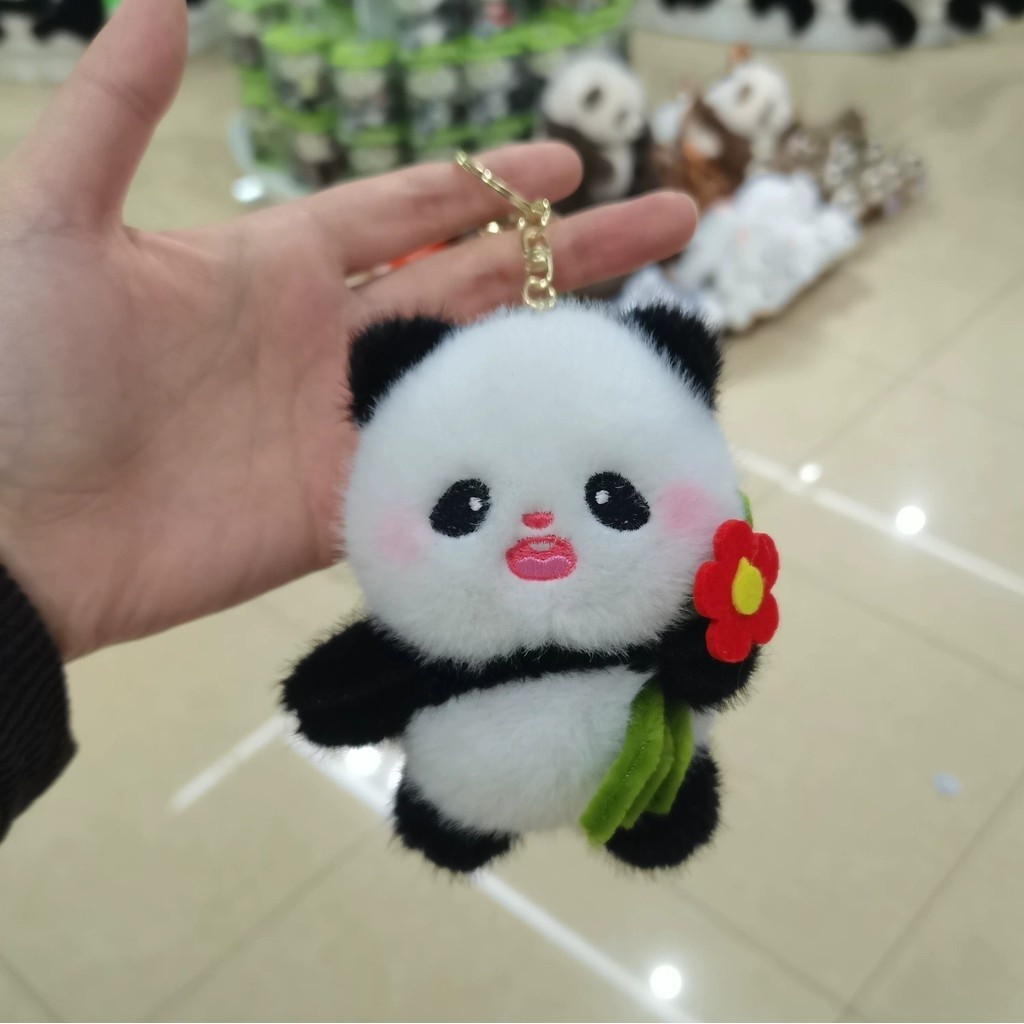 Panda Plush Keychain Seven Panda Backpack Doll Pendant Car Keychain Cute Accessories Small Gift - Image 2