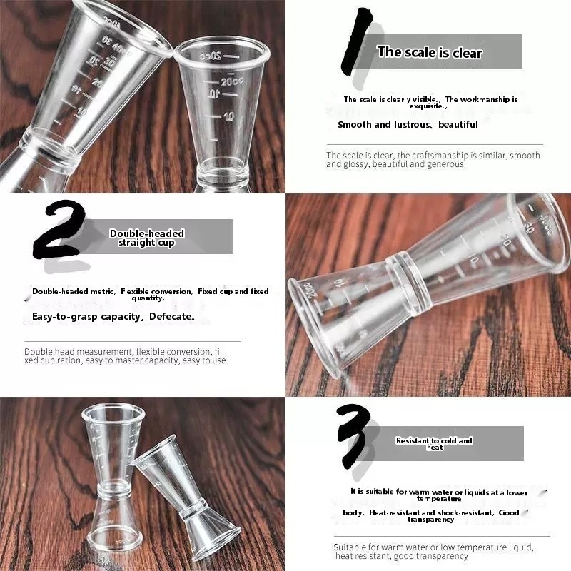HotMilk tea measuring cup made of PC resin (20-40cc) with graduations, double-ended measuring cup. - Image 2