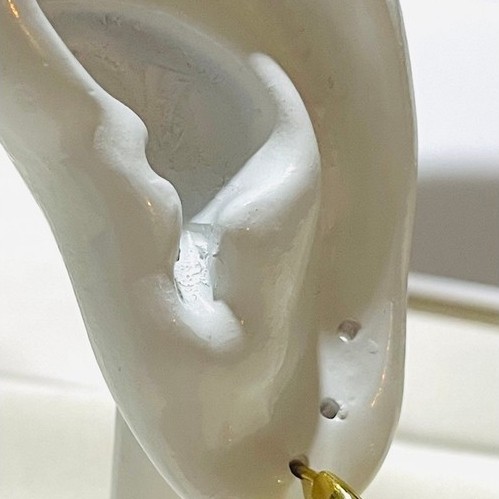 Chunky Dome Medium Hoop Earrings | 18K Yellow Gold Settings | Minimalist & Elegant product photo 3