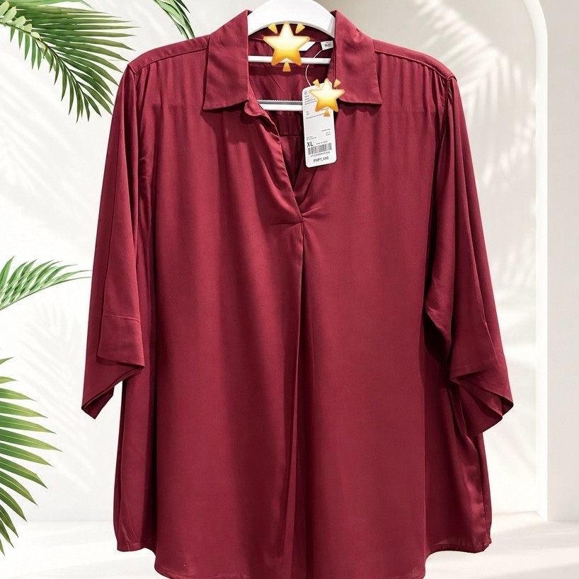 Women’s Rayon Short Sleeve Blouse | Smooth Fabric | Regular Fit | Concealed Fly Front product photo 1
