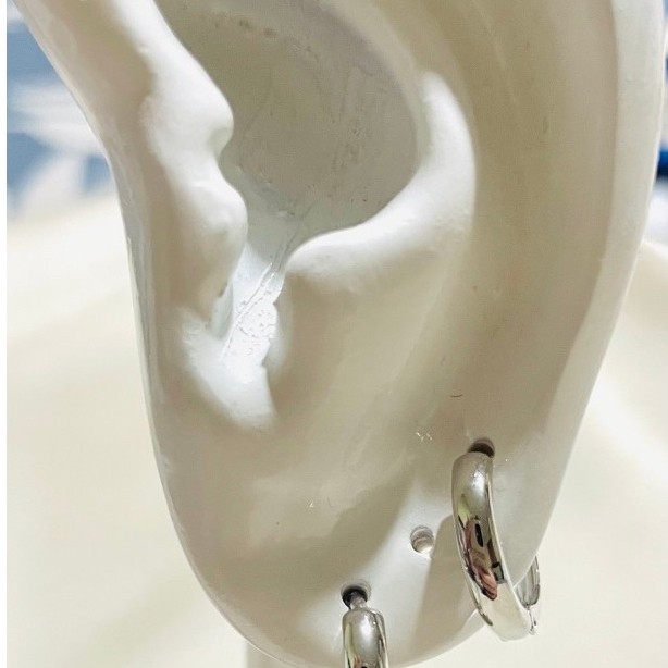 Minimalist Rounded Huggie Hoop Earrings | Platinum Settings | Small & Classic product photo 5