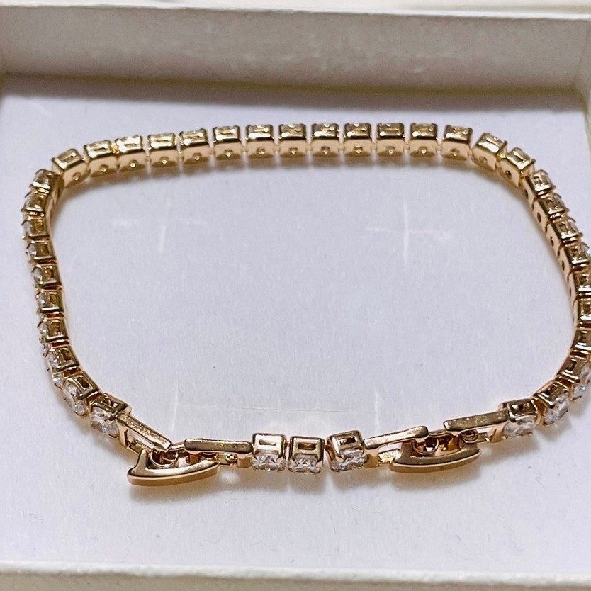Champagne-Toned Laboratory Diamond Tennis Bracelet | Detachable Link Segment | Elegant & Adjustable product photo 3
