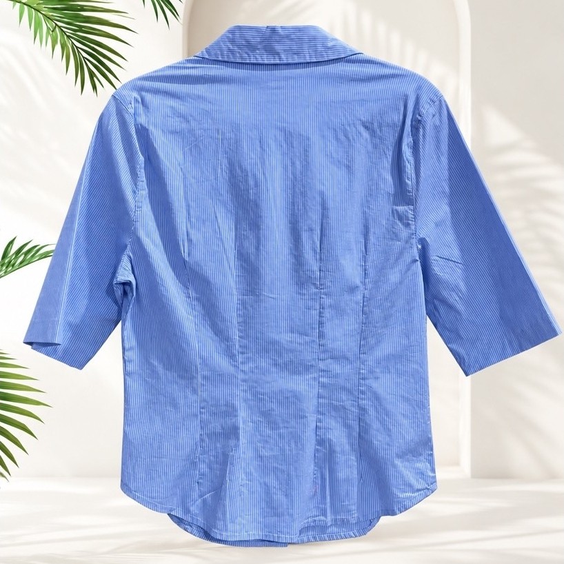 Ladies 3/4 Sleeve Manhattan Striped - L. blue product photo 3