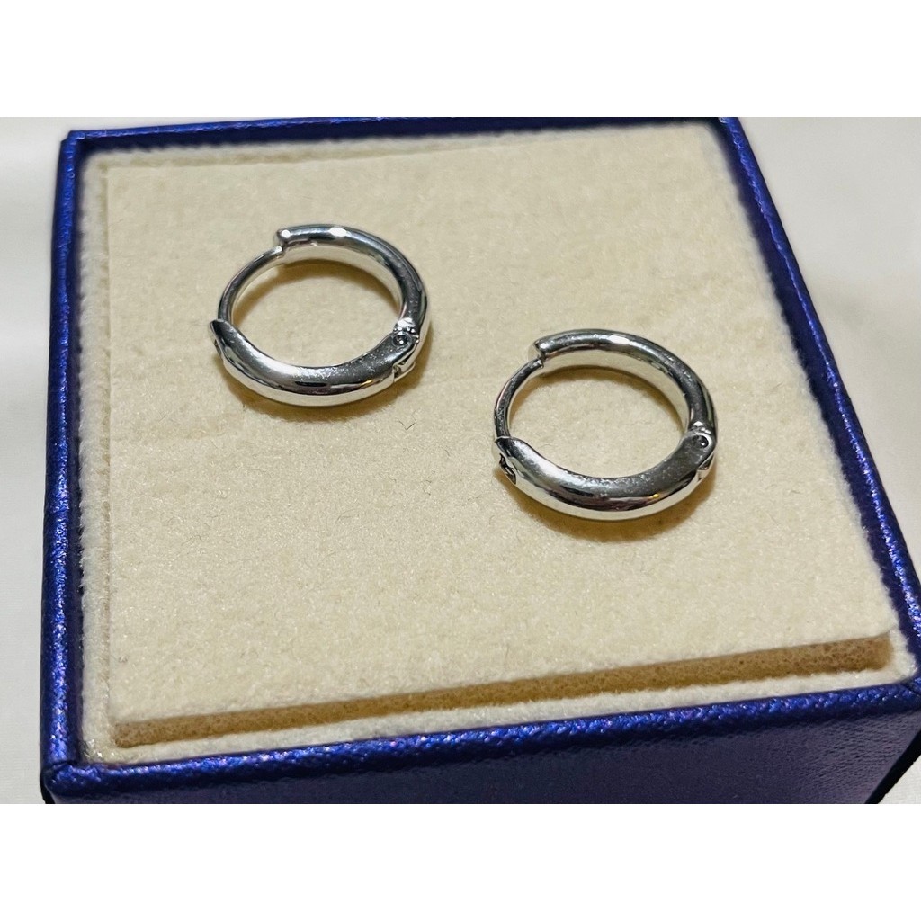 Minimalist Rounded Huggie Hoop Earrings | Platinum Settings | Small & Classic product photo 1