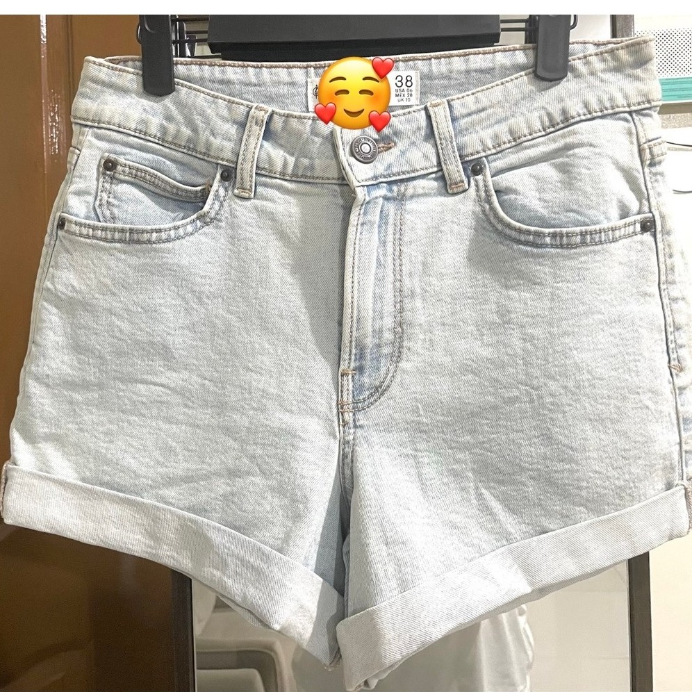 Denim Mom Shorts | Stretchable Maong | Cuffed Hem product photo 3