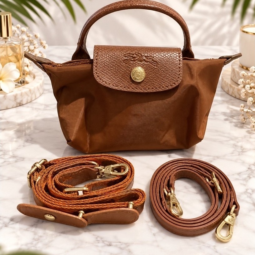 Women's Mini Pouch Bag | Top Handle Mini Tote | Crossbody Small Bag |w/ 2 Straps Included product photo 2