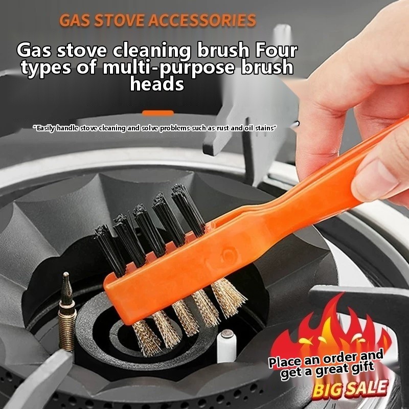 Gas stove cleaning brush, kitchen brush, crevices brush, stovetop wire brush, gas stove, sink, r
