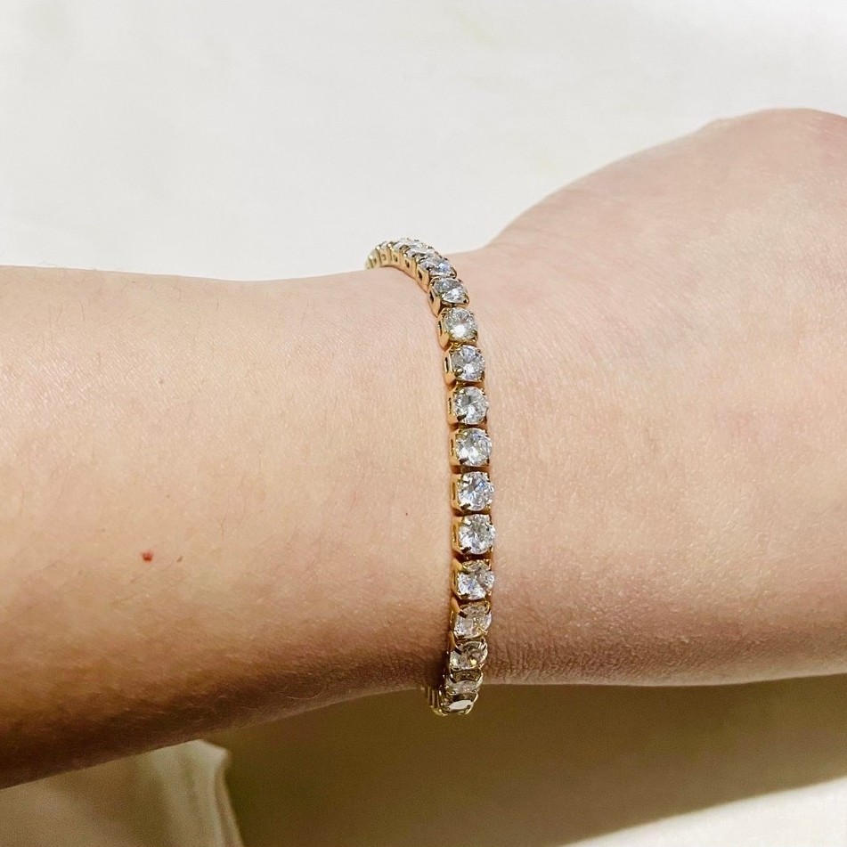 Champagne-Toned Laboratory Diamond Tennis Bracelet | Detachable Link Segment | Elegant & Adjustable product photo 5