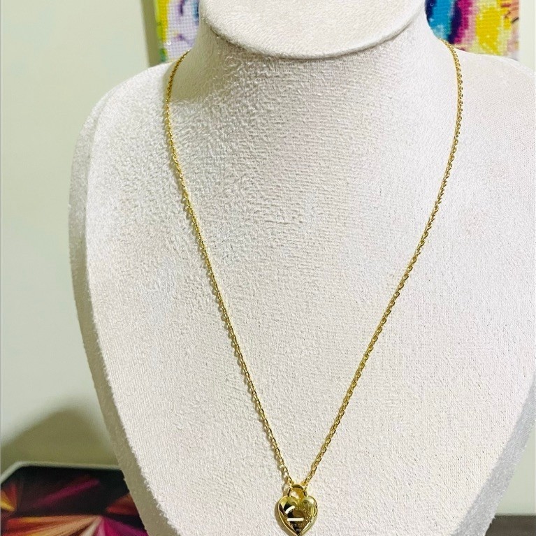 tiff @ny-Inspired Centered Heart Necklace |18K Yellow Gold Setting|Reversible 2-Way,Adjustable product photo 3