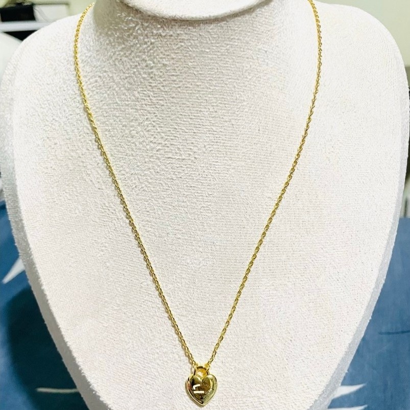 tiff @ny-Inspired Centered Heart Necklace |18K Yellow Gold Setting|Reversible 2-Way,Adjustable product photo 5
