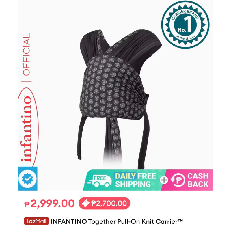 Infantino carrier (Pullon knit) Shopee Philippines