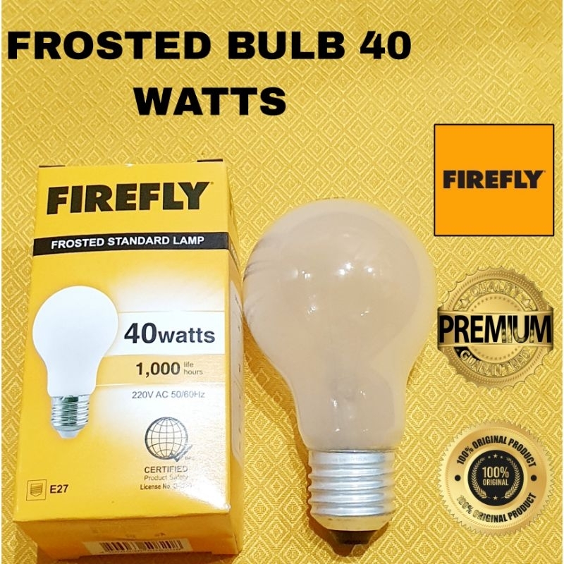 Firefly incandescent bulb frosted bulb 40watts farm light yellow color