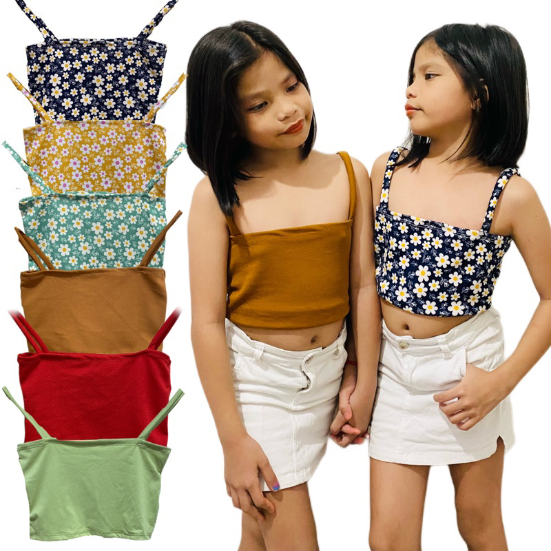 Basic Sleeveless Tube Top Crop top for Kids Ages 5-8 years old | Shopee ...