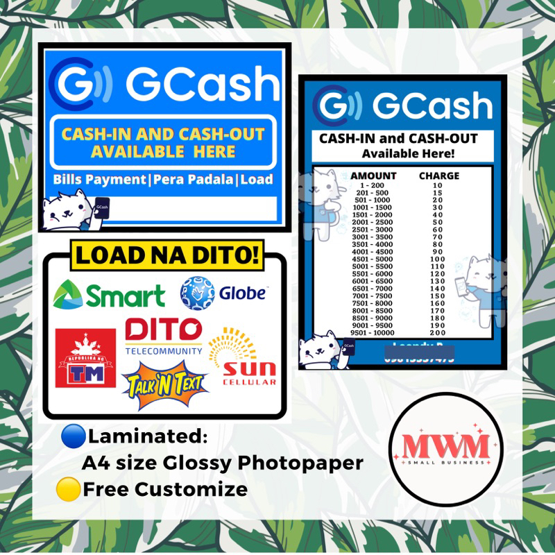 Load Na Dito And Gcash Laminated Signagea4 Size Photopaper Shopee Philippines 5423