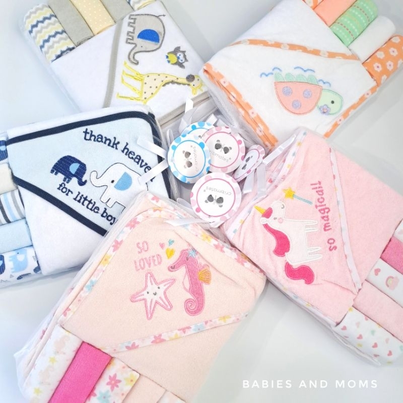 6in1 Baby Towel Gift Set ( Hooded Towel + washcloth ) Shopee Philippines