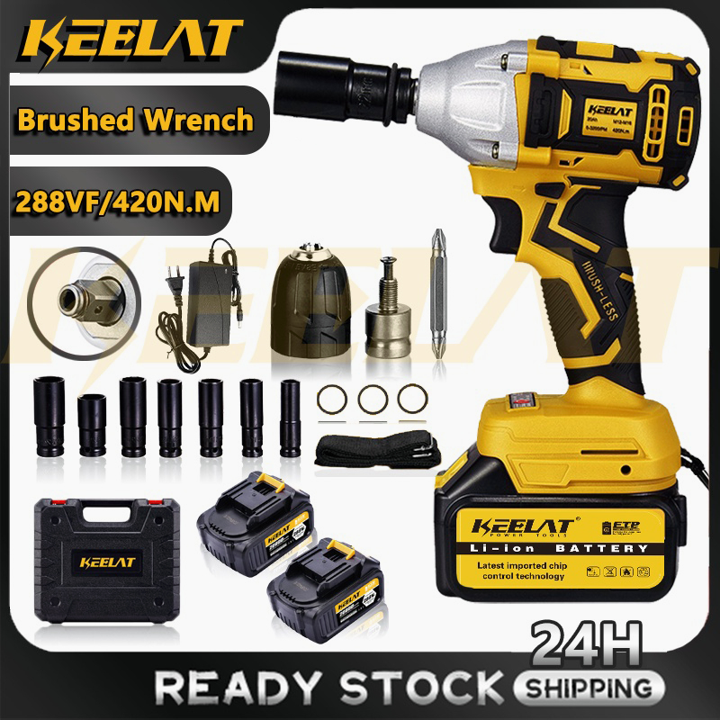 KEELAT 288VF 1/2 Electric Impact Wrench 1/4 Cordless Brushless Wrench
