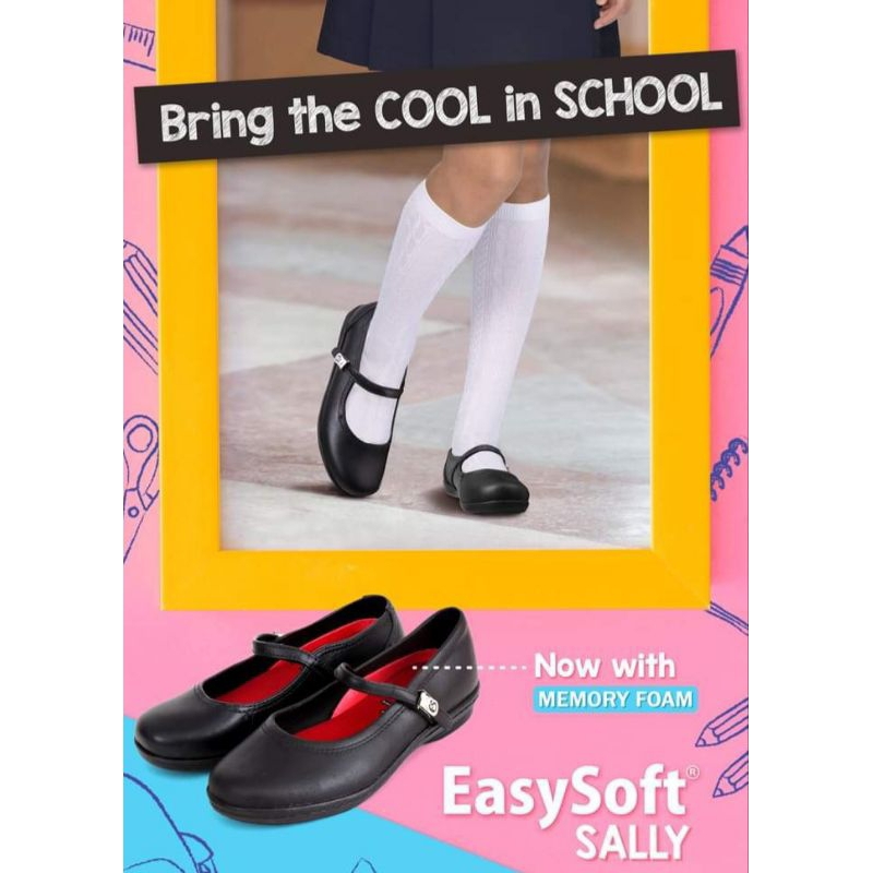 Easy Soft SALLY KIDS Girls Black School Shoes by World Balance | Shopee ...