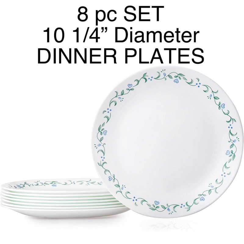 Corelle Vitrelle 8Piece Dinner Plates Set, Triple Layer Glass and Chip