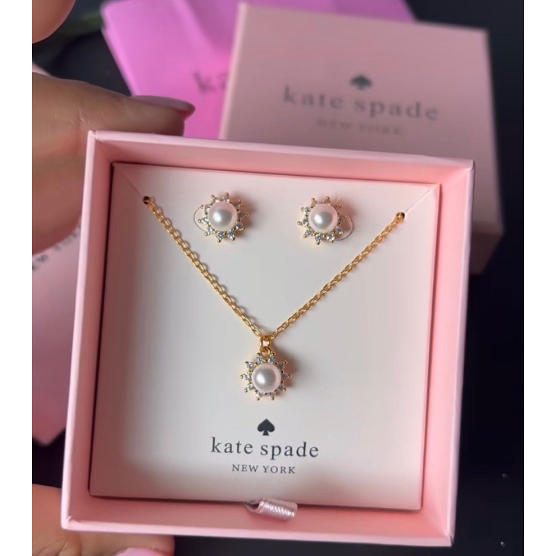 Original Kate Spade Pearl with crystal studs set Shopee Philippines