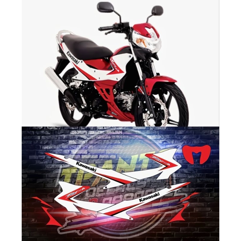 Kawasaki Fury 125 Red & White Sticker Decals Shopee Philippines