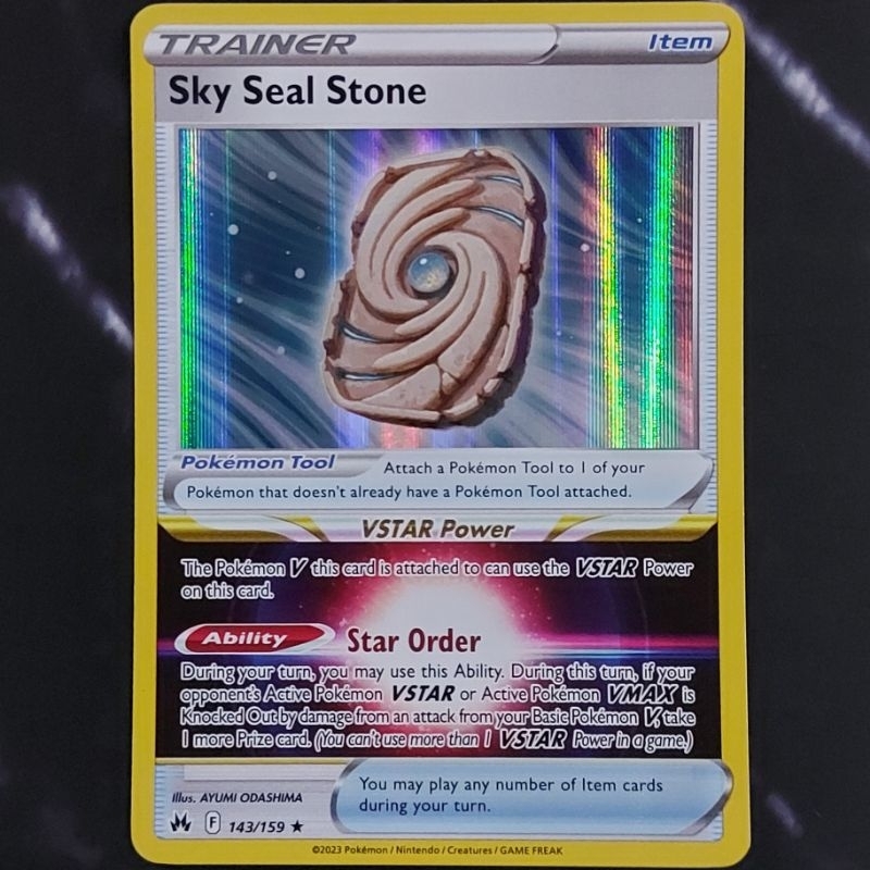 Pokemon TCG Sky Seal Stone (Crown Zenith 143/159) Holo Rare Trainer