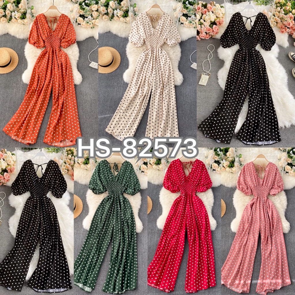 HS*82573*New 2023 Sexy Vneck best Spring Summer casual Polka Dots