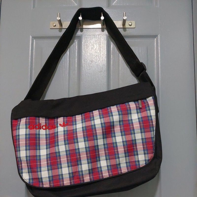Adidas Plaid Messenger Bag with Laptop Compartment Shopee Philippines