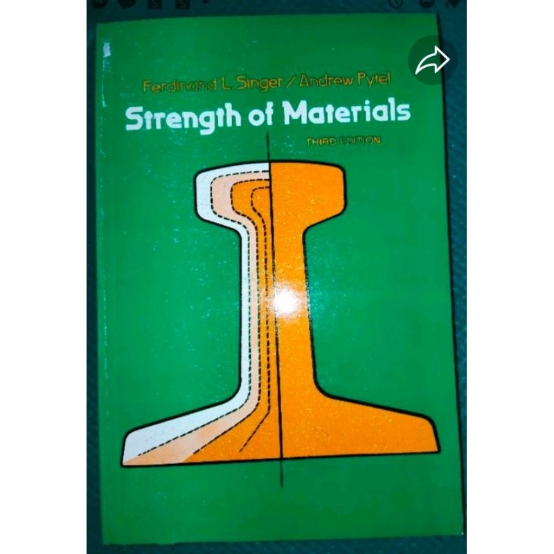 STRENGTH OF MATERIALS Third Edition by Singer&Pytel Shopee Philippines