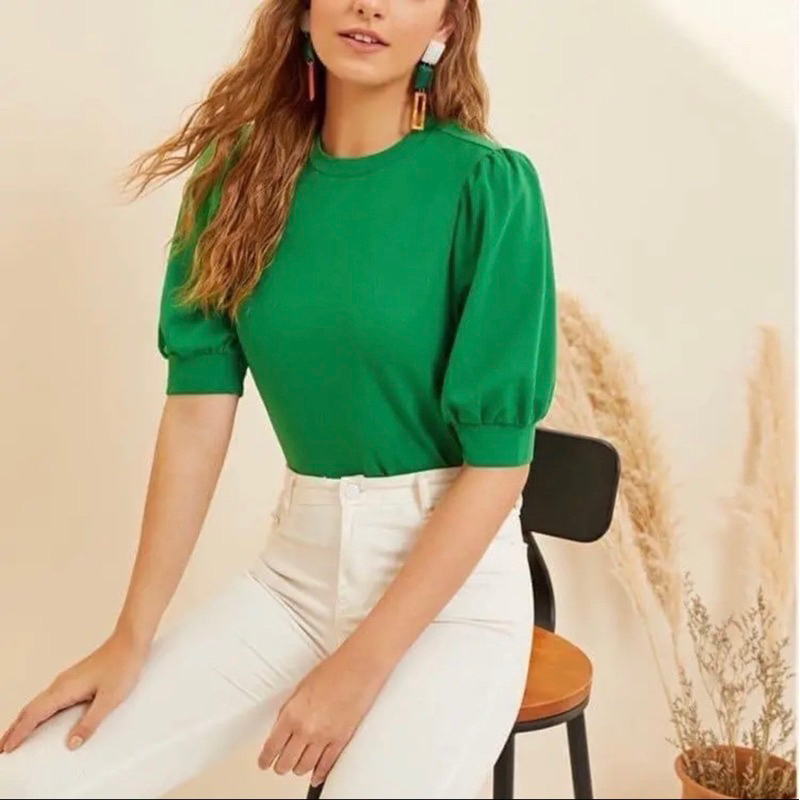 PUFF SLEEVES IN KNIT FABRIC UP TO XL Shopee Philippines